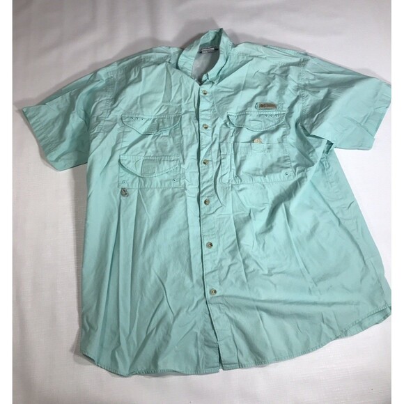 Columbia PFG Shirt Men's Xl Light Blue Button Down Long Sleeve Fishing Gear - Picture 1 of 9